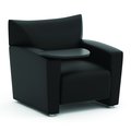 Officesource Tribeca Collection Tribeca Club Chair with Carbonized Finished Tablet Arm 9681TAABK